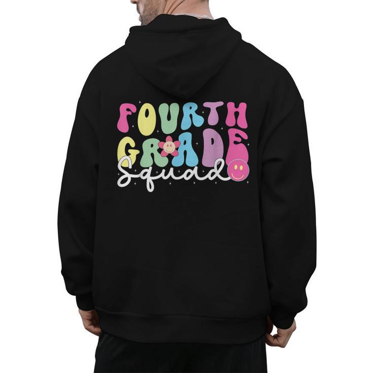 4th Grade Squad Fourth Teacher Student Team Back To School Men's Hoodie Back Print