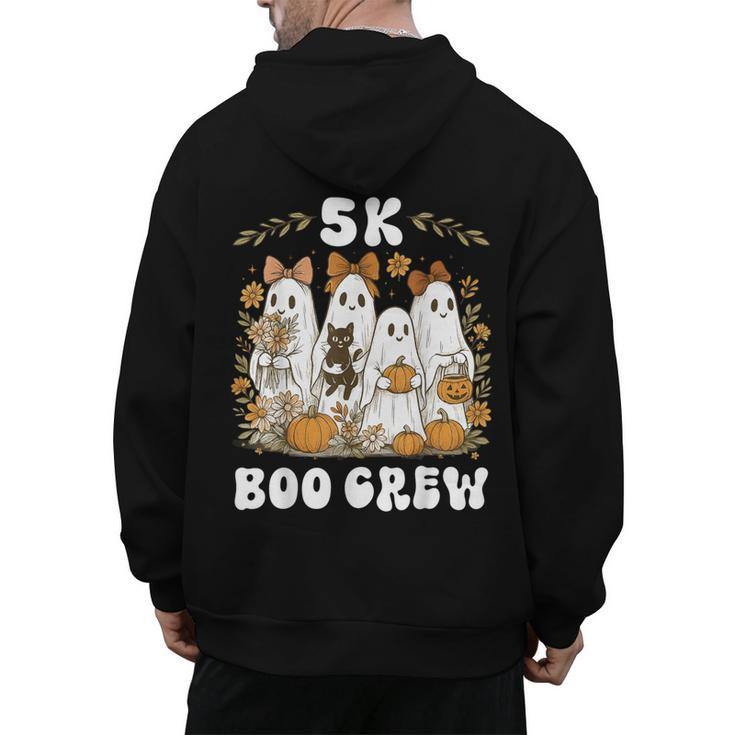 5K Boo Crew Halloween Teacher K5 Floral Ghost Trick Or Teach Men's Hoodie Back Print