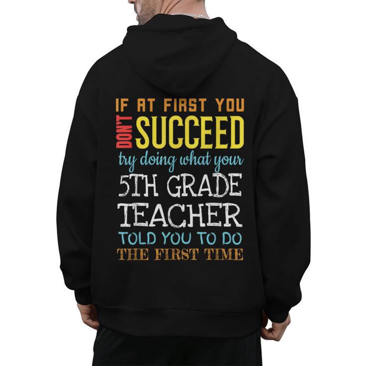 5th Grade Teacher Appreciation Men's Hoodie Back Print