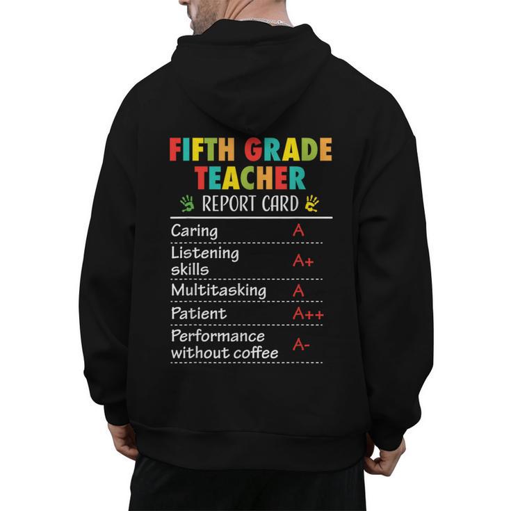 5th Grade Teacher Report Card Appreciation Men Women Men's Hoodie Back Print
