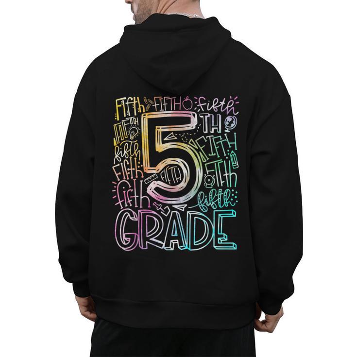 5th Grade Typography Team Fifth Grade Teacher Back To School Men's Hoodie Back Print