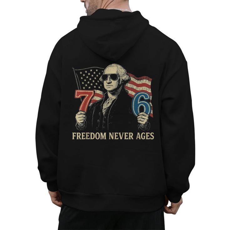 6-7 7-6 George Washington Freedom For Teachers Men's Hoodie Back Print