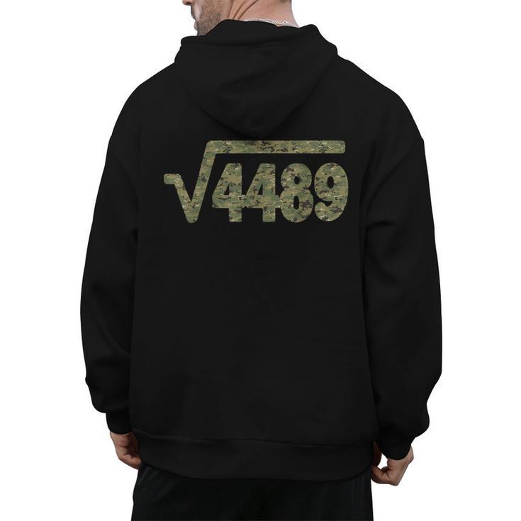 6 7 Army Pattern Meme Square Root 4489 Slang Math Teacher Men's Hoodie Back Print