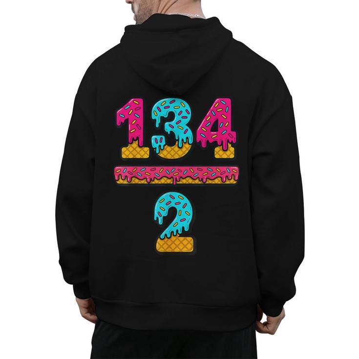 67 Ice Cream Drip Meme Division Math Teacher Gen Alpha Slang Men's Hoodie Back Print