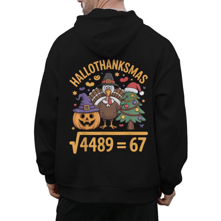 67 Meme Math Teacher Root 4489 Hallothanksmas Six Seven Men's Hoodie Back Print