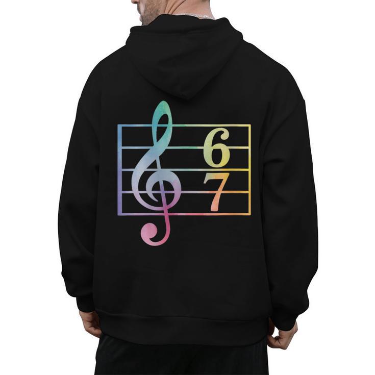 67 Music Meme Slang Six Seven Music Teacher Musician Men's Hoodie Back Print