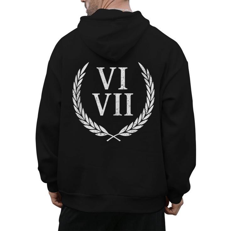 67 Roman Numerals Meme History Teacher Vintage History Men's Hoodie Back Print