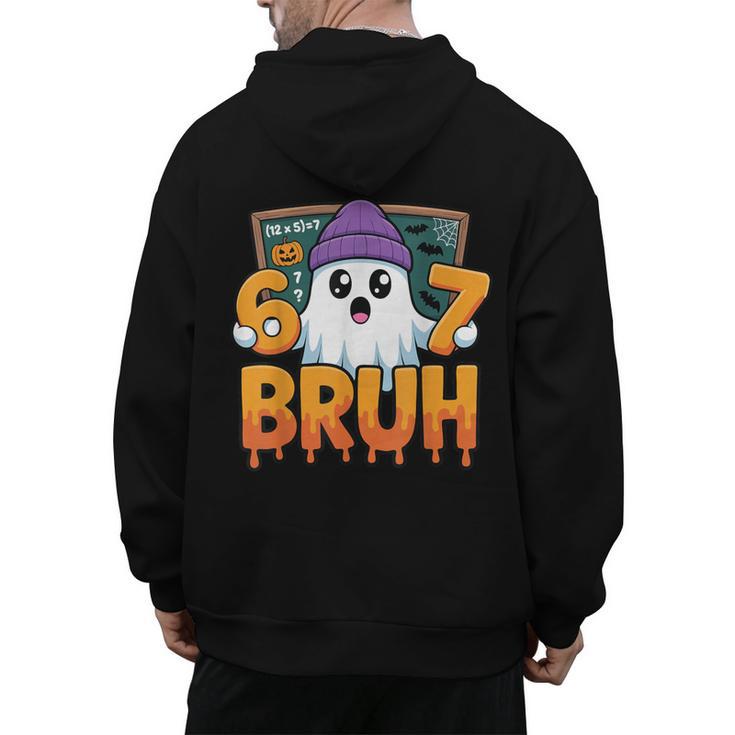67 Teacher Ghost Six Seven Meme Math Equation Bruh Halloween Men's Hoodie Back Print