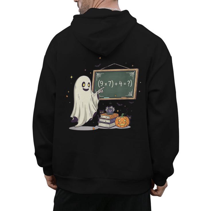 67 Teacher Halloween Ghost Six Seven Meme Math Joke Men's Hoodie Back Print