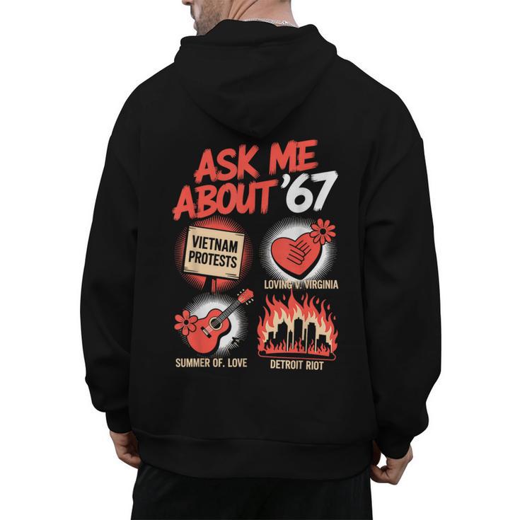 67 History Teacher Teacher 6 7 Overuse '67 Men's Hoodie Back Print