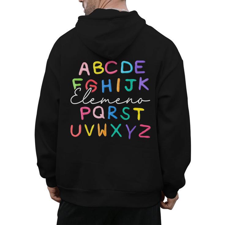 ABC Elemeno Kindergarten Teacher Boy Girl Kid Back To School Men's Hoodie Back Print