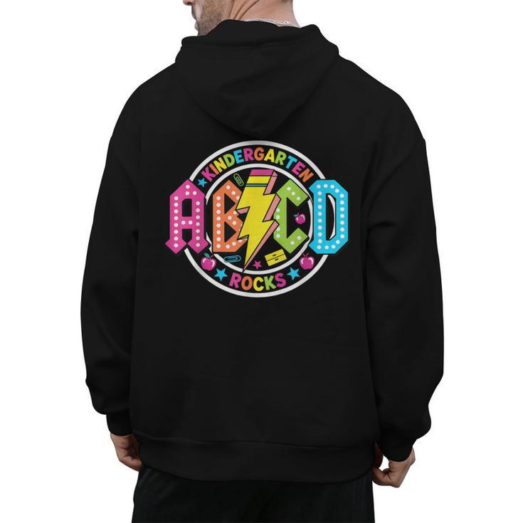 ABCD Kindergarten Rocks Back To School Teachers Students Men's Hoodie Back Print