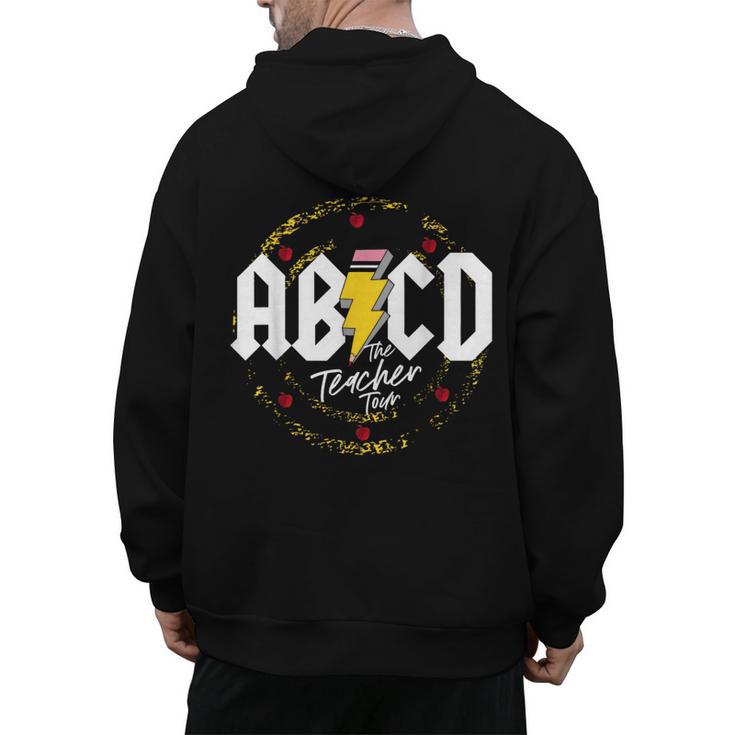 ABCD The Teacher Tour Last Day Of School Rockin' Teacher Men's Hoodie Back Print
