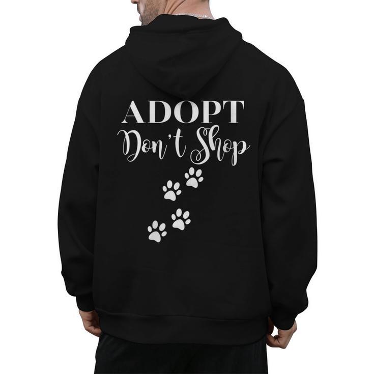 Adopt Animals Don't Shop For Them Men's Hoodie Back Print