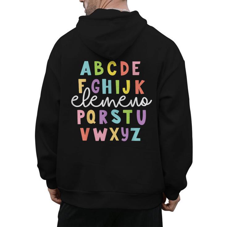 Alphabet ABC Elemeno Teacher Student Back To School Men's Hoodie Back Print
