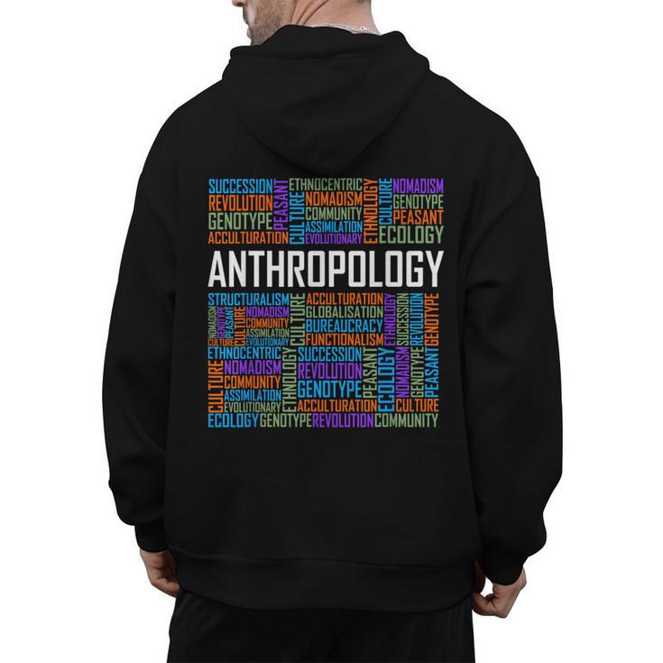 Anthropology Words Anthropologist Teacher Men's Hoodie Back Print