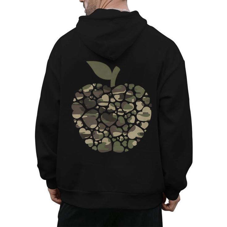 Apple Hearts Teacher Camouflage Clothing School Camo Apple For Men Women Girls Kids Men's Hoodie Back Print