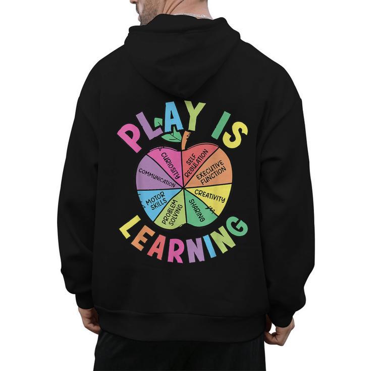 Apple Retro Play Is Learning Kindergarten Teacher Daycare Men's Hoodie Back Print