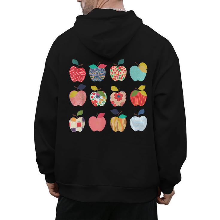 Art Apples Back To School For Teacher Student Men's Hoodie Back Print