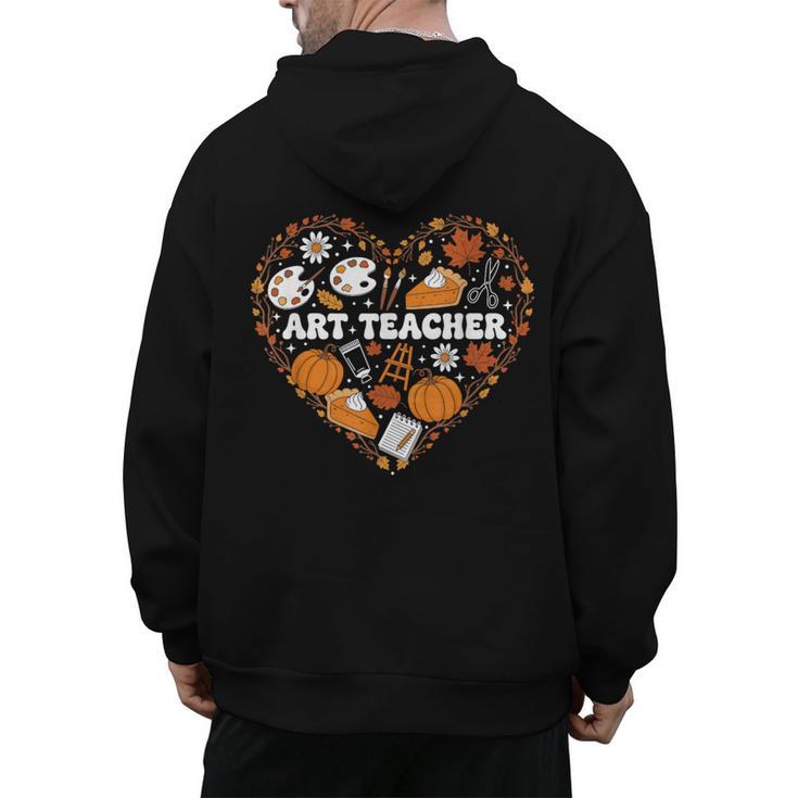 Art Teacher Heart Autumn Thanksgiving Kids Men's Hoodie Back Print