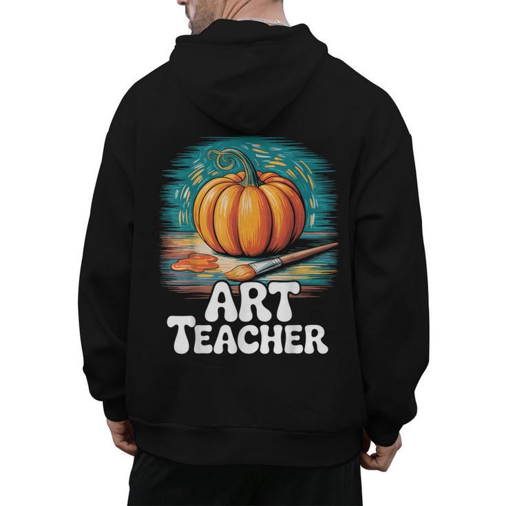 Art Teacher Pumpkin Painting Halloween Costume Men's Hoodie Back Print