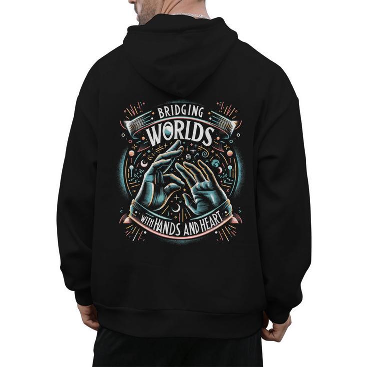 ASL Interpreter Deaf ASL Teacher American Sign Language Men's Hoodie Back Print