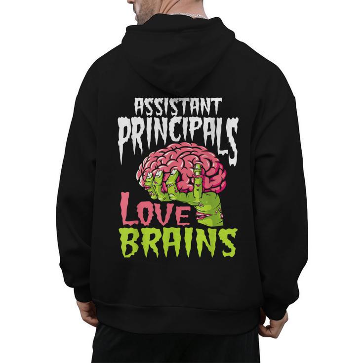 Assistant Principals Love Brains Zombie Teacher Halloween Men's Hoodie Back Print