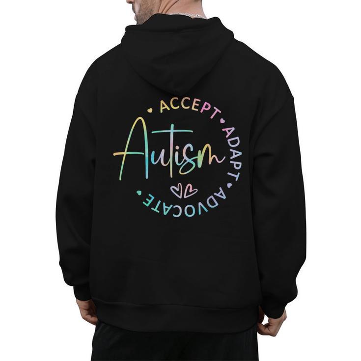 Autism Awareness Accept Adapt Advocate Autism Mom Teacher Men's Hoodie Back Print