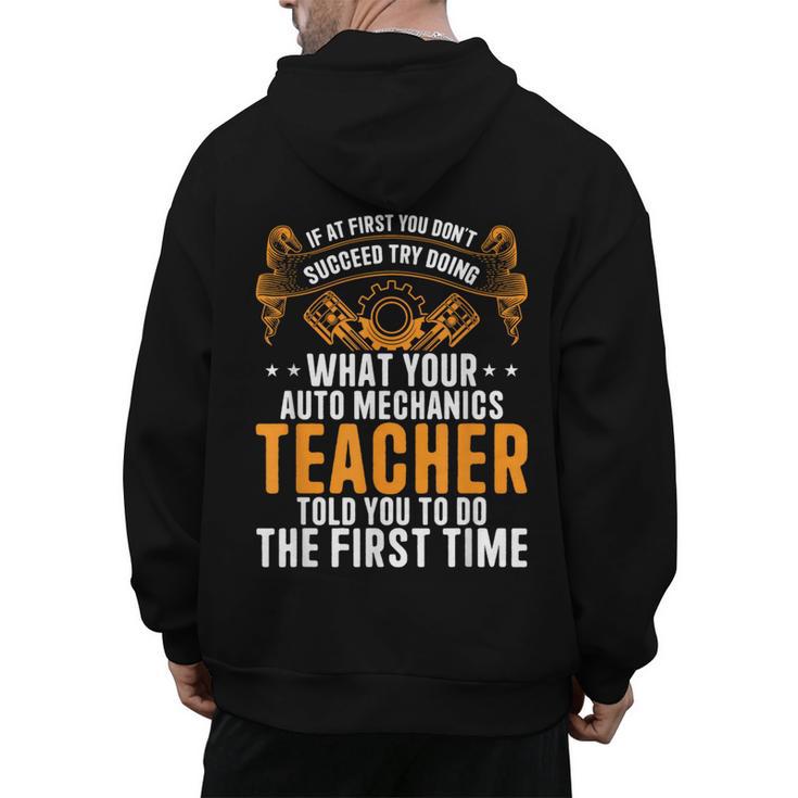 Auto Mechanic Teacher Car Repair Auto Mechanic Men's Hoodie Back Print