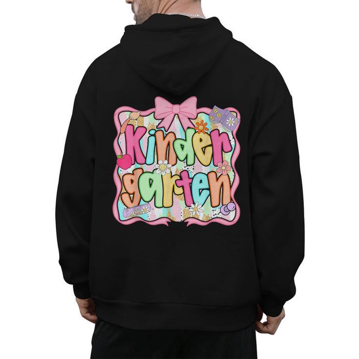Back To School Kindergarten Preppy Teacher Girl Men's Hoodie Back Print