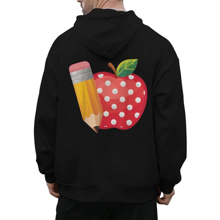 Back To School Pencil And Apple Teacher Student Men's Hoodie Back Print