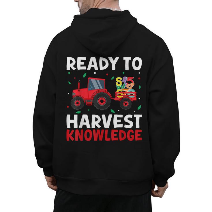Back To School Teacher Farming Tractor Farmer Kids 100th Day Men's Hoodie Back Print