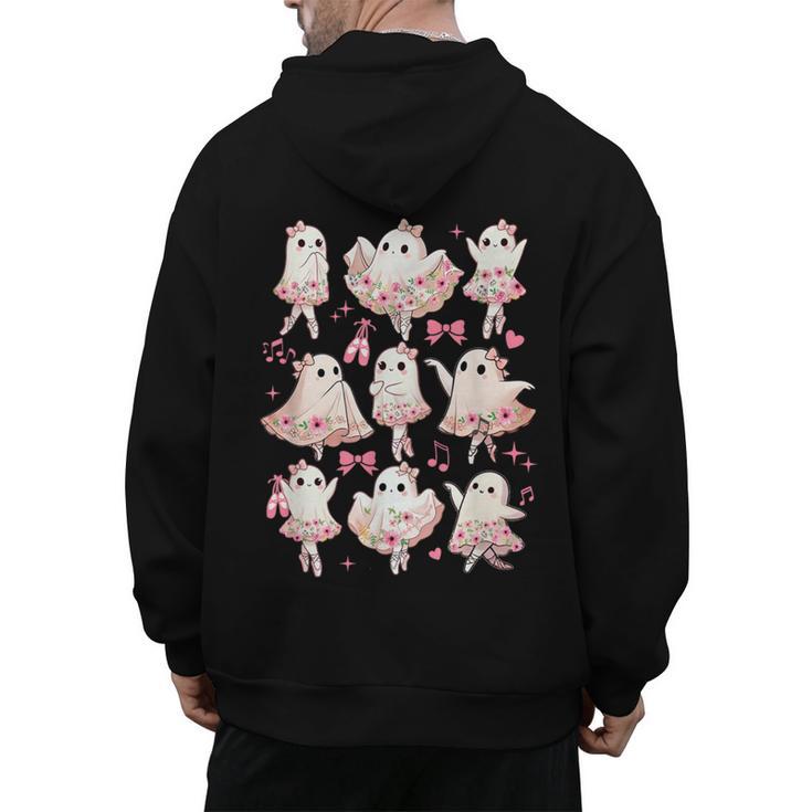 Ballet Ghost Ballet Dancer Spooky Dance Halloween Teacher Men's Hoodie Back Print