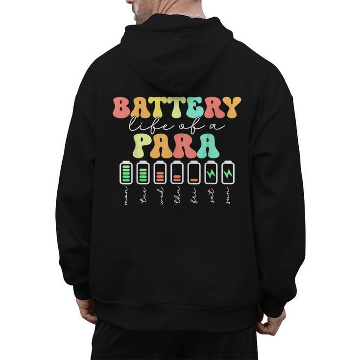 Battery Life Of A Para SPED Parapro Teacher Squad Men's Hoodie Back Print