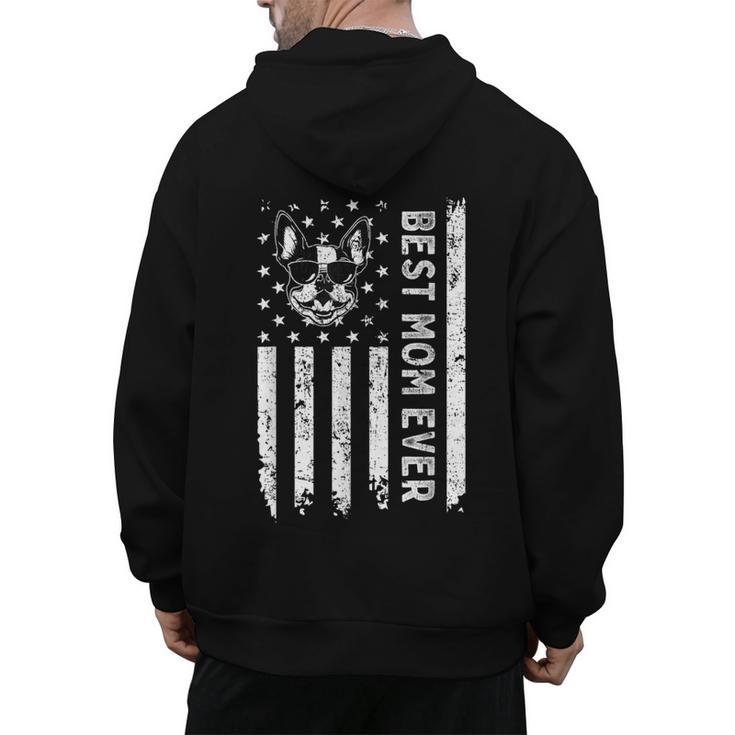 Best Boston Terrier Dog Mom Ever USA Flag For Men Women Kids Men's Hoodie Back Print