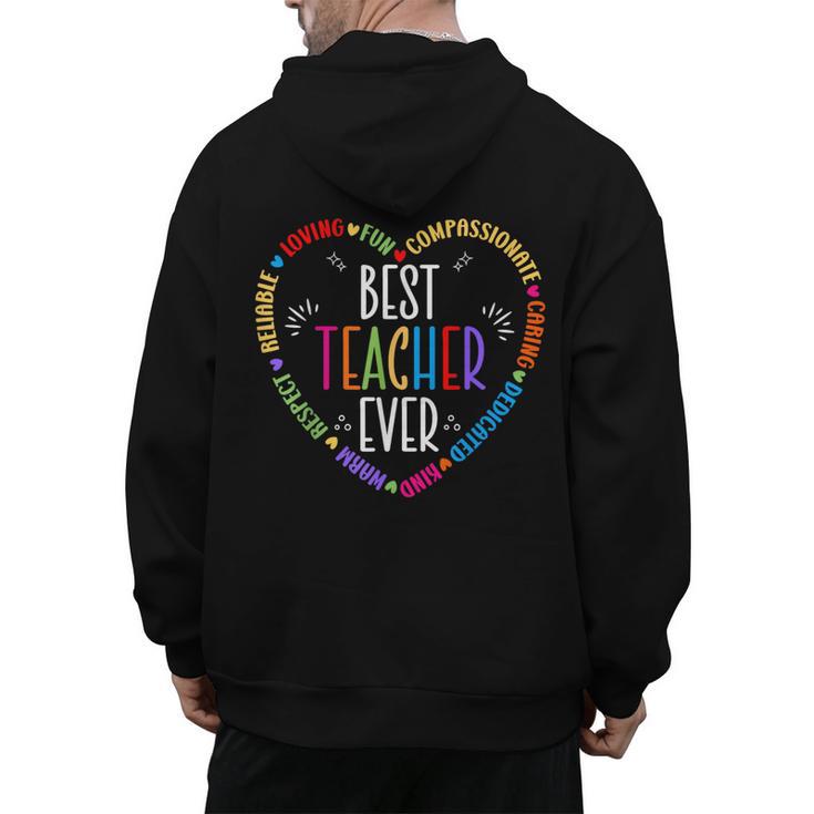 Best Teacher Ever Teacher Motivational Appreciation Men's Hoodie Back Print