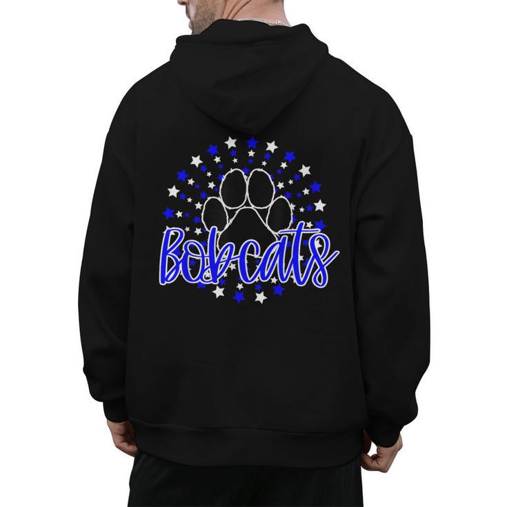 Blue Bobcats School Spirit Coquette Bow Mascot Teacher Men's Hoodie Back Print