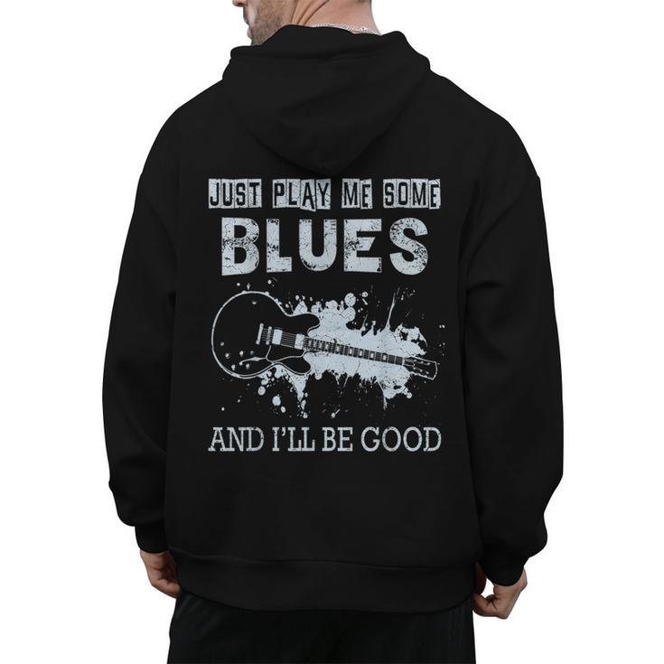 Blues Music Band Lover Vintage Guitar Teacher Blues Men's Hoodie Back Print