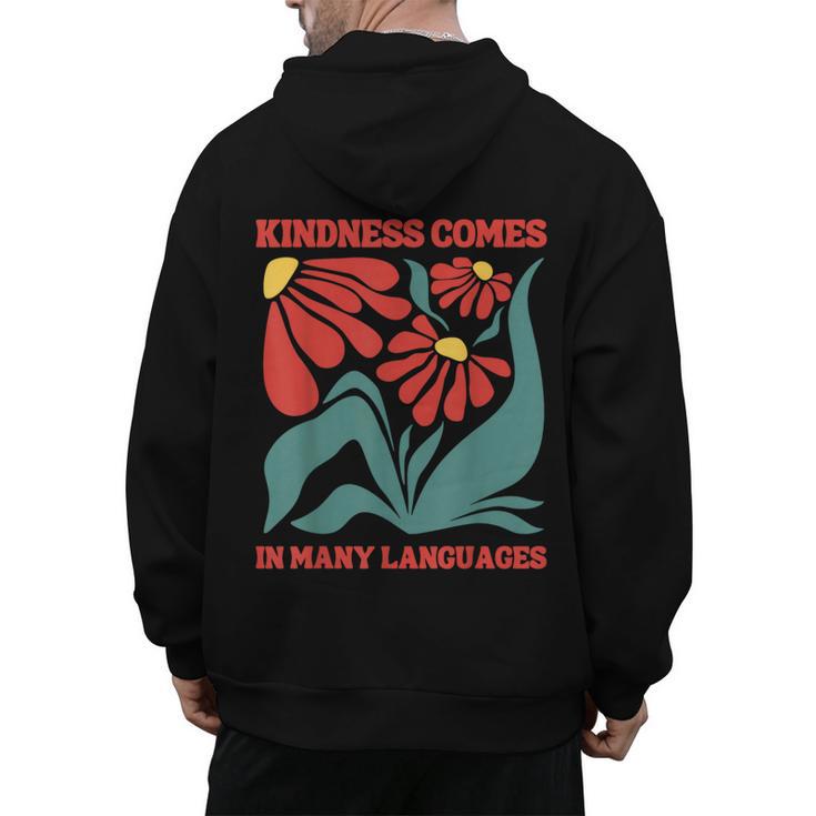 Boho Flower ESL Teacher Kindness Comes In Many Languages Men's Hoodie Back Print