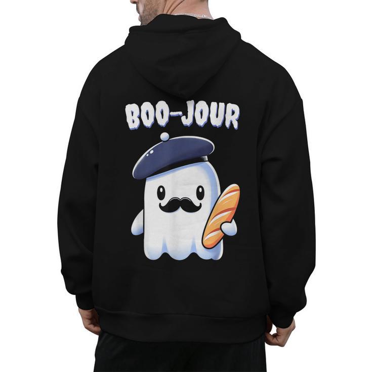 Boo Jour Ghost French Teacher Vintage Teacherlife Groovy Men's Hoodie Back Print