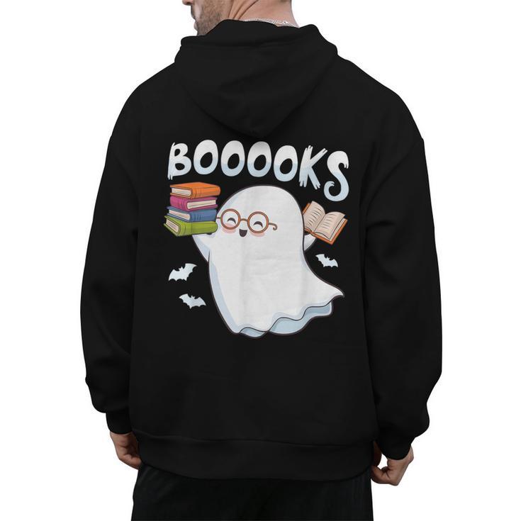 Books Halloween Librarian Teacher Reader Reading Book Lover Men's Hoodie Back Print