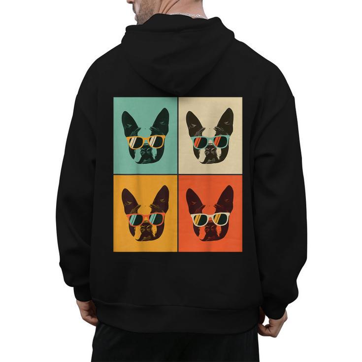 Bostie Dog Lover  Boston Terrier With Sunglasses For Men Women Girls Kids Men's Hoodie Back Print