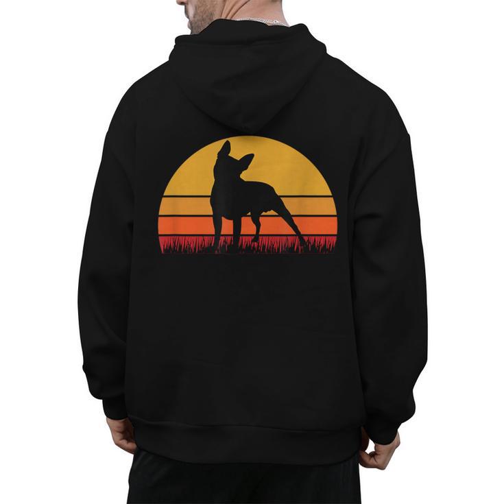 Boston Terrier Bostie Sunset Retro Dog Pet Mom Dad Men's Hoodie Back Print