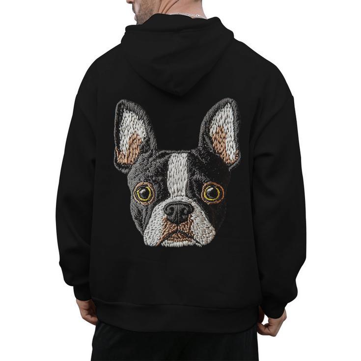 Boston Terrier Cute Puppy Face Dog Lover Pet Owner Men's Hoodie Back Print