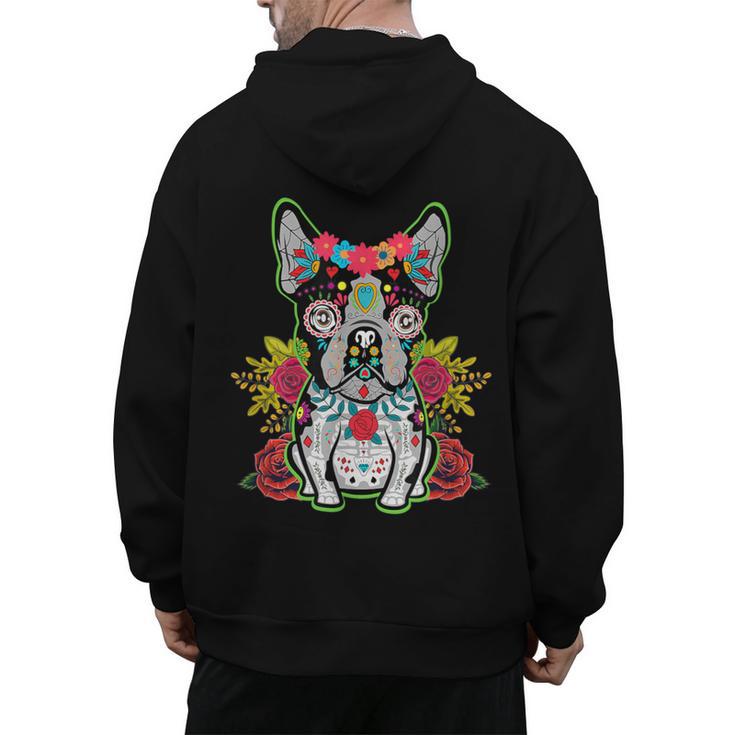 Boston Terrier Dia De Los Muertos Day Of The Dead Dog Skull For Men Women Kids Men's Hoodie Back Print