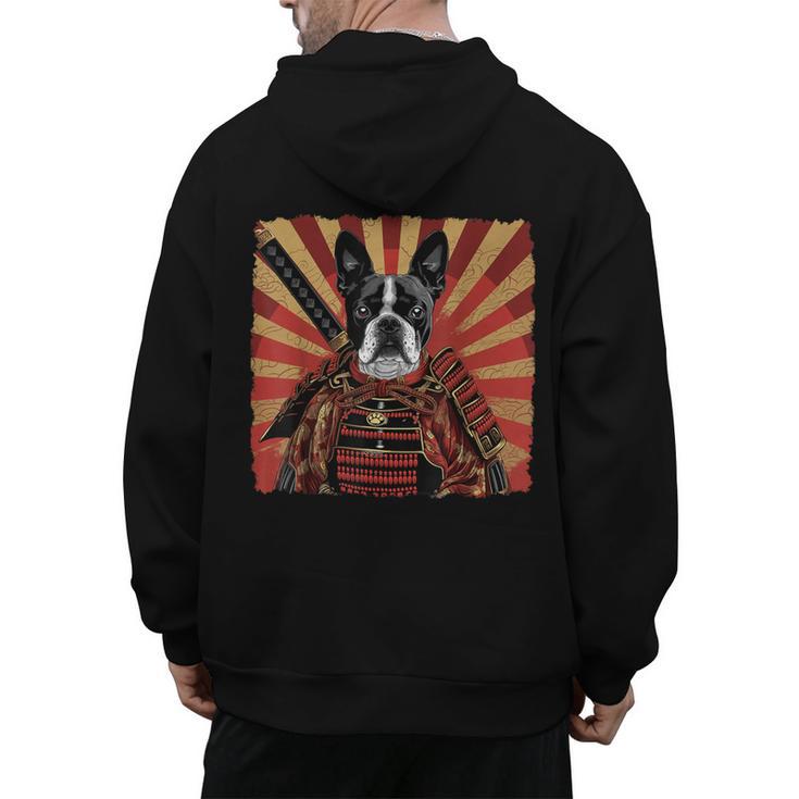 Boston Terrier Dog Japanese Art Samurai Ukiyo-e Men's Hoodie Back Print