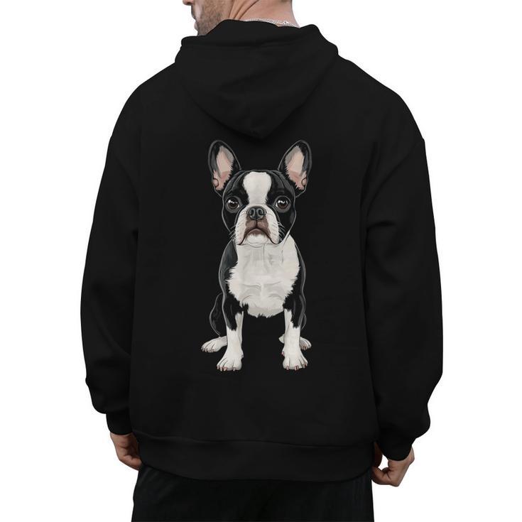 Boston Terrier Dog Motif Pet Art Boston Terrier For Men Women Kids Men's Hoodie Back Print