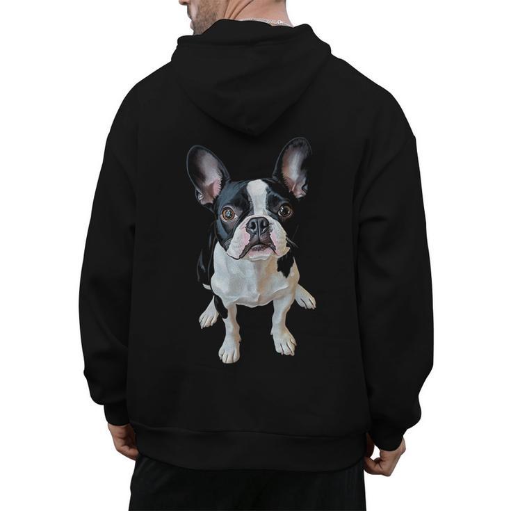Boston Terrier Dog Motif Pet Art Boston Terrier Men Women Kids Men's Hoodie Back Print