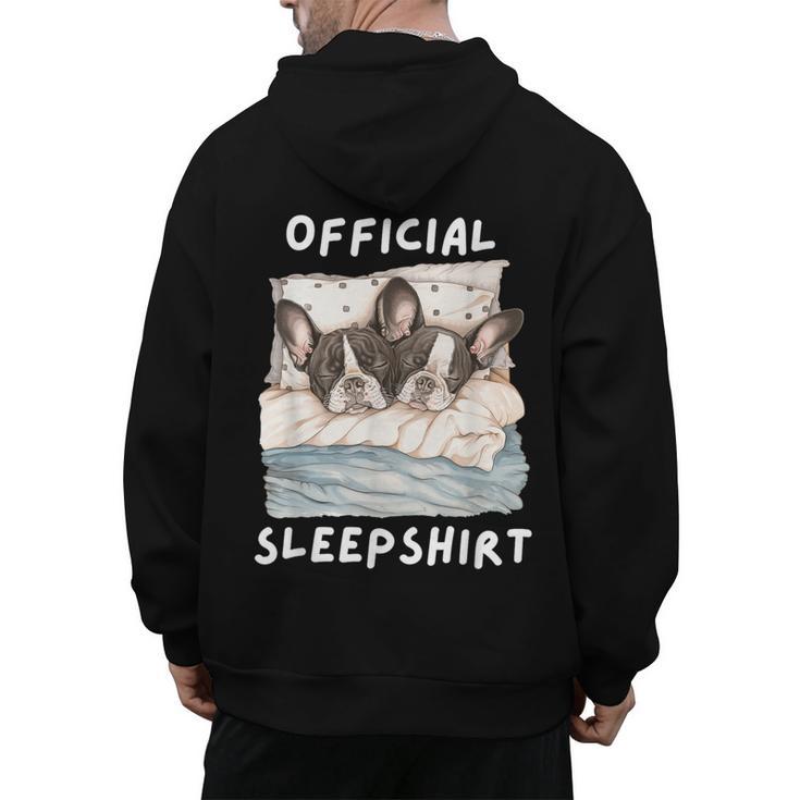 Boston Terrier Dog Official Sleepshirt Pajamas Nightgown Men Women Girls Kids Men's Hoodie Back Print
