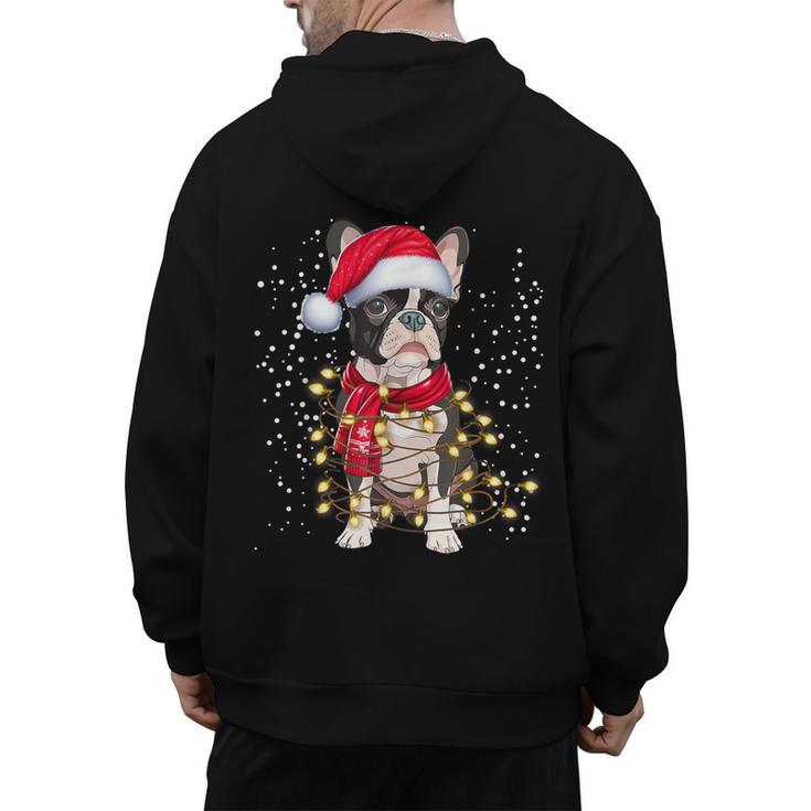 Boston Terrier Dog Ugly Christmas Dog Xmas For Men Women Kids Men's Hoodie Back Print